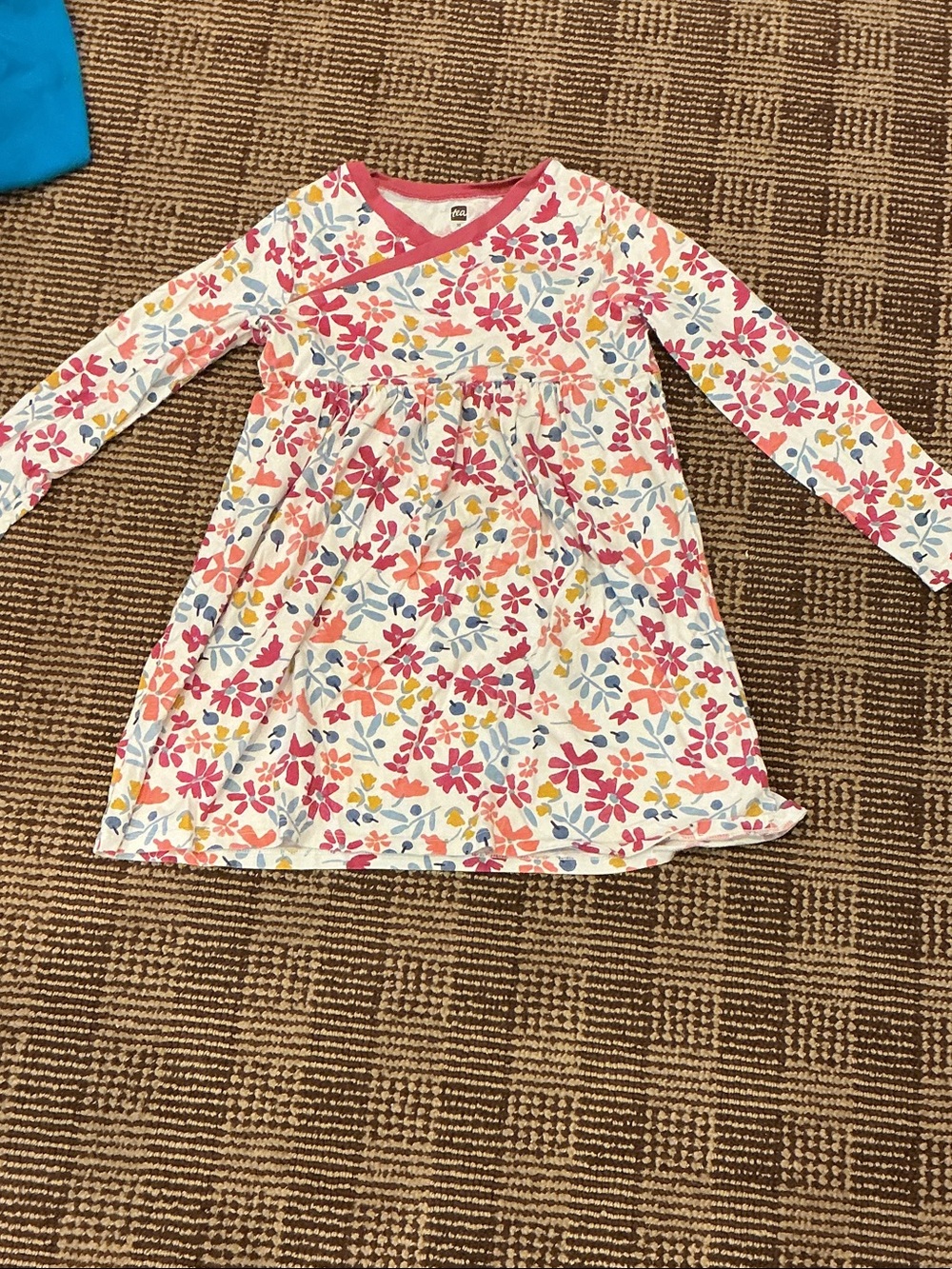 Tea Collection Pink Multicolor Floral Long-Sleeve Dress